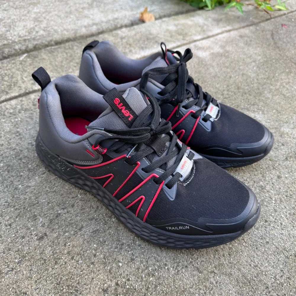 Levis Trailrun Sneaker Men 10 Black Grey Red Trailhead Athletic Shoes 51022771A1